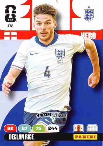 Cromo Declan Rice - FIFA World Cup 2026. Adrenalyn XL
 n. 172 - Panini