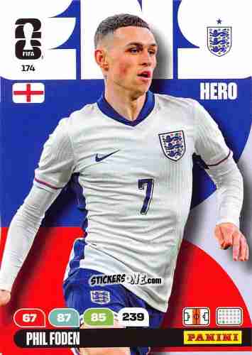Cromo Phil Foden - FIFA World Cup 2026. Adrenalyn XL
 n. 174 - Panini