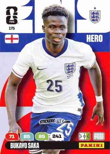 Figurina Bukayo Saka - FIFA World Cup 2026. Adrenalyn XL
 n. 175 - Panini