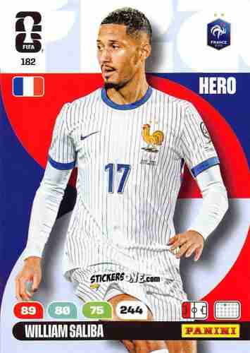 Sticker William Saliba - FIFA World Cup 2026. Adrenalyn XL
 n. 182 - Panini