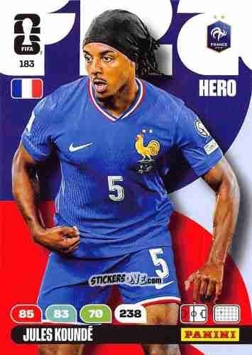 Sticker jules Kounde - FIFA World Cup 2026. Adrenalyn XL
 n. 183 - Panini