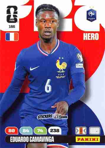 Sticker Eduardo Camavinga - FIFA World Cup 2026. Adrenalyn XL
 n. 186 - Panini