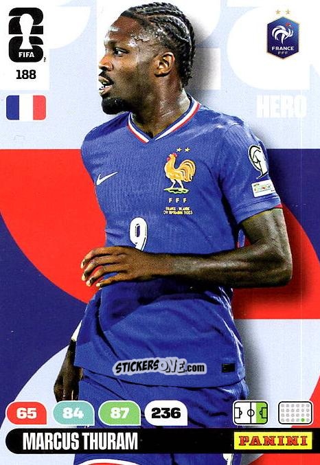 Figurina Marcus Thuram - FIFA World Cup 2026. Adrenalyn XL
 n. 188 - Panini