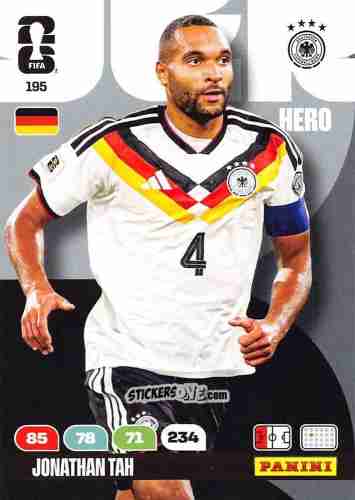 Sticker Jonathan Tah - FIFA World Cup 2026. Adrenalyn XL
 n. 195 - Panini