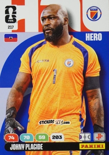 Sticker Johny Placide - FIFA World Cup 2026. Adrenalyn XL
 n. 217 - Panini