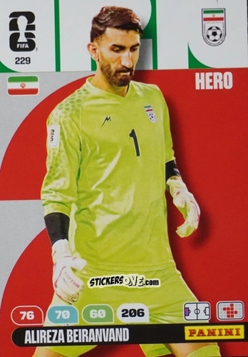 Sticker Alireza Beiranvand - FIFA World Cup 2026. Adrenalyn XL
 n. 229 - Panini