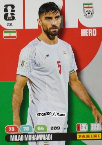 Cromo Milad Mohammadi - FIFA World Cup 2026. Adrenalyn XL
 n. 231 - Panini