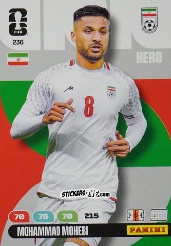 Sticker Mohammad Mohebi - FIFA World Cup 2026. Adrenalyn XL
 n. 236 - Panini