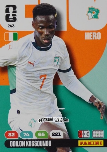Cromo Odilon Kossounou - FIFA World Cup 2026. Adrenalyn XL
 n. 243 - Panini