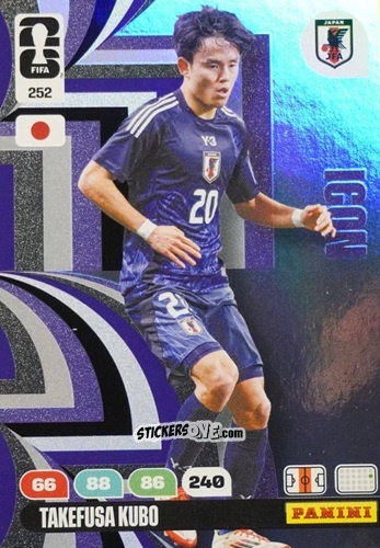 Figurina Takefusa Kubo - FIFA World Cup 2026. Adrenalyn XL
 n. 252 - Panini