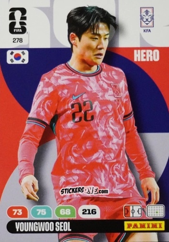Sticker Youngwoo Seol - FIFA World Cup 2026. Adrenalyn XL
 n. 278 - Panini