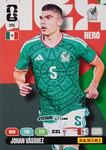 Sticker Johan Vasquez - FIFA World Cup 2026. Adrenalyn XL
 n. 291 - Panini