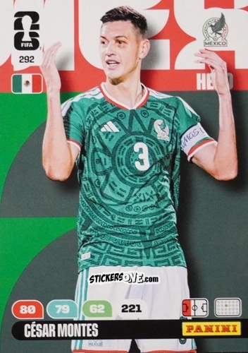 Cromo Cesar Montes - FIFA World Cup 2026. Adrenalyn XL
 n. 292 - Panini
