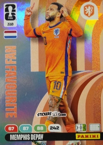 Figurina Memphis Depay - FIFA World Cup 2026. Adrenalyn XL
 n. 310 - Panini