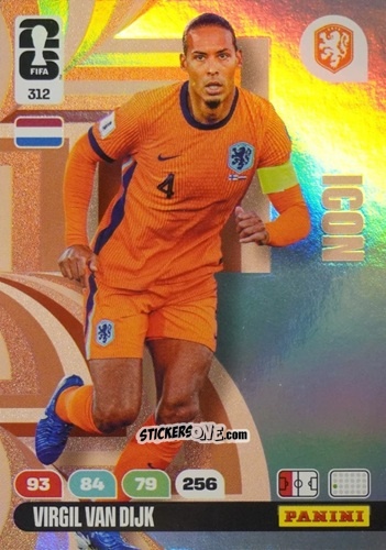 Figurina Virgil Van Dijk - FIFA World Cup 2026. Adrenalyn XL
 n. 312 - Panini