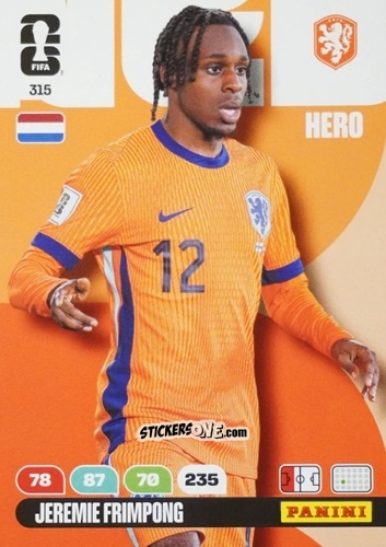 Cromo Jeremie Frimpong - FIFA World Cup 2026. Adrenalyn XL
 n. 315 - Panini