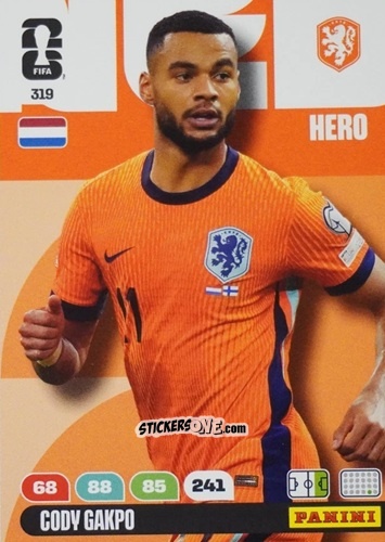 Cromo Cody Gakpo - FIFA World Cup 2026. Adrenalyn XL
 n. 319 - Panini