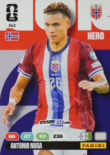 Figurina Antonio Nusa - FIFA World Cup 2026. Adrenalyn XL
 n. 343 - Panini