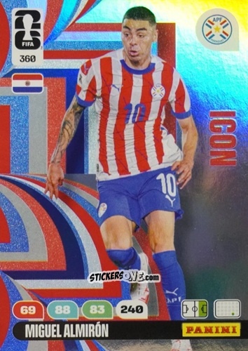 Cromo Miguel Almiron - FIFA World Cup 2026. Adrenalyn XL
 n. 360 - Panini