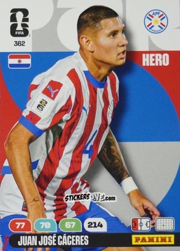 Sticker Juan Jose Caceres - FIFA World Cup 2026. Adrenalyn XL
 n. 362 - Panini