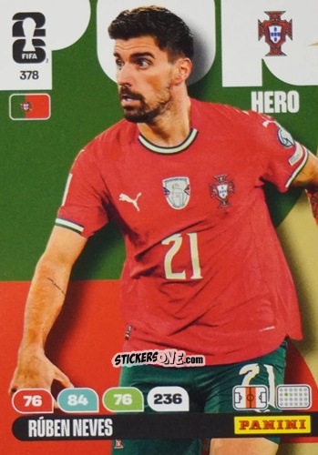 Figurina Ruben Neves - FIFA World Cup 2026. Adrenalyn XL
 n. 378 - Panini