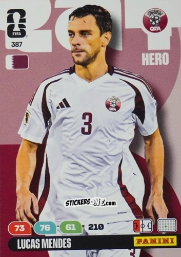Figurina lucas Mendes - FIFA World Cup 2026. Adrenalyn XL
 n. 387 - Panini
