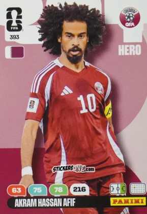 Sticker Akram Hassan Afif - FIFA World Cup 2026. Adrenalyn XL
 n. 393 - Panini