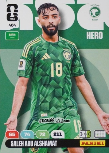 Cromo Saleh Abu Alshamat - FIFA World Cup 2026. Adrenalyn XL
 n. 404 - Panini