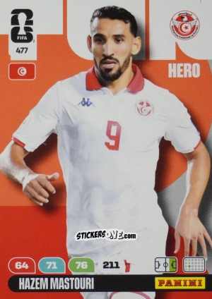 Figurina Hazem Mastouri - FIFA World Cup 2026. Adrenalyn XL
 n. 477 - Panini