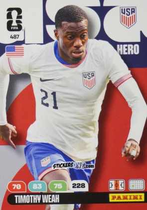 Cromo Timothy Weah - FIFA World Cup 2026. Adrenalyn XL
 n. 487 - Panini