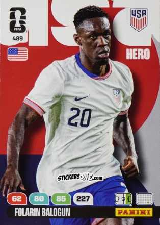 Figurina Folarin Balogun - FIFA World Cup 2026. Adrenalyn XL
 n. 489 - Panini