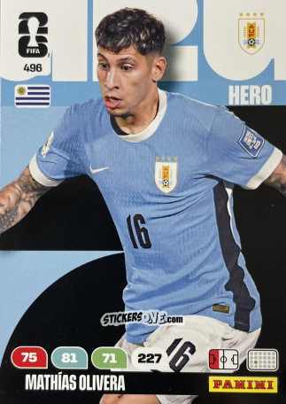 Figurina Mathias Olivera - FIFA World Cup 2026. Adrenalyn XL
 n. 496 - Panini