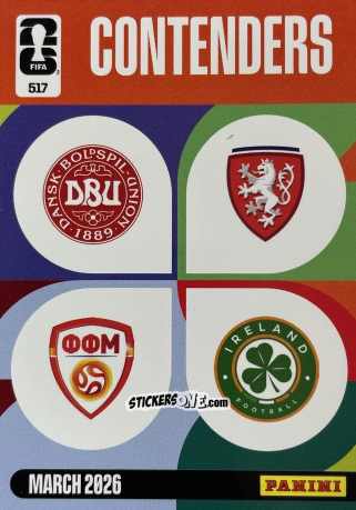Figurina Denmark-North Macedonia / Czech Republic- Ireland - FIFA World Cup 2026. Adrenalyn XL
 n. 517 - Panini