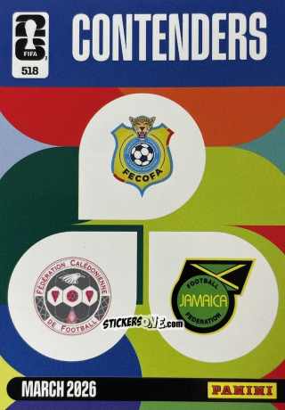 Figurina New Caledonia-Jamaica / DR Congo - FIFA World Cup 2026. Adrenalyn XL
 n. 518 - Panini