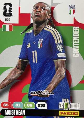 Figurina Kean - FIFA World Cup 2026. Adrenalyn XL
 n. 529 - Panini