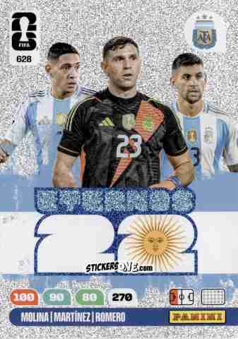 Figurina Martinez / Molina / Romero - Eternos 22 - Defenders - FIFA World Cup 2026. Adrenalyn XL
 n. 628 - Panini