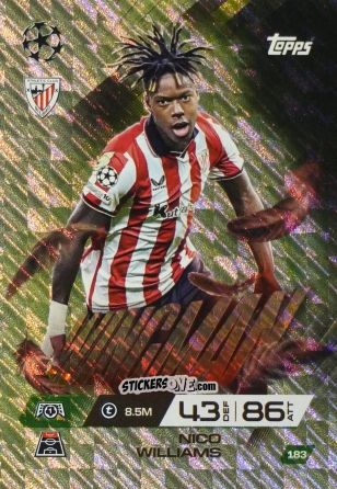 Figurina Nico Williams - UEFA Champions League & Europa League 2025-2026. Match Attax Extra
 n. 183 - Topps