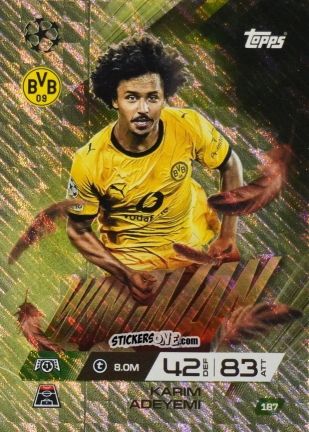 Sticker Karim Adeyemi - UEFA Champions League & Europa League 2025-2026. Match Attax Extra
 n. 187 - Topps