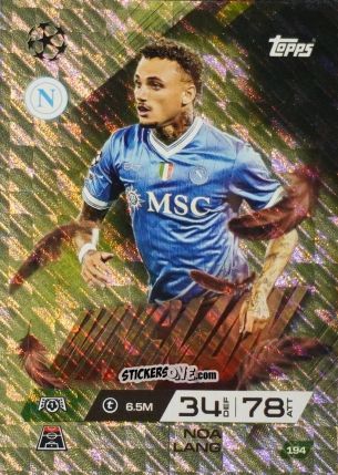 Cromo Noa Lang - UEFA Champions League & Europa League 2025-2026. Match Attax Extra
 n. 194 - Topps