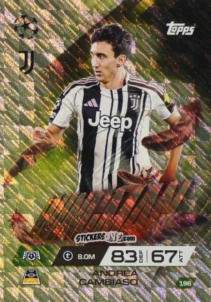 Cromo Andrea Cambiaso - UEFA Champions League & Europa League 2025-2026. Match Attax Extra
 n. 196 - Topps