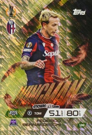 Sticker Federico Bernardeschi - UEFA Champions League & Europa League 2025-2026. Match Attax Extra
 n. 198 - Topps