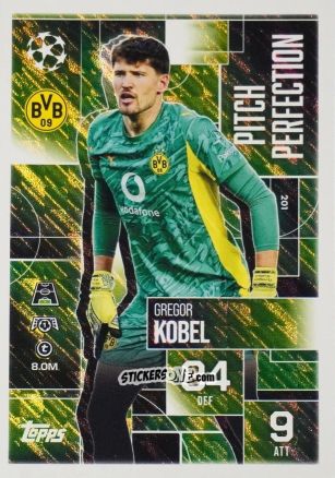 Figurina Gregor Kobel - UEFA Champions League & Europa League 2025-2026. Match Attax Extra
 n. 201 - Topps