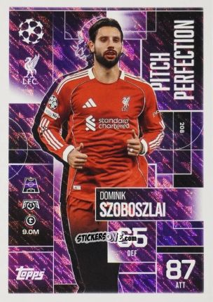 Cromo Dominik Szoboszlai - UEFA Champions League & Europa League 2025-2026. Match Attax Extra
 n. 208 - Topps
