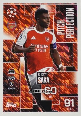 Figurina Bukayo Saka - UEFA Champions League & Europa League 2025-2026. Match Attax Extra
 n. 217 - Topps