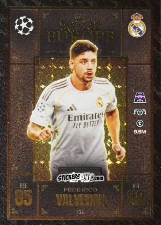 Sticker Federico Valverde - UEFA Champions League & Europa League 2025-2026. Match Attax Extra
 n. 236 - Topps