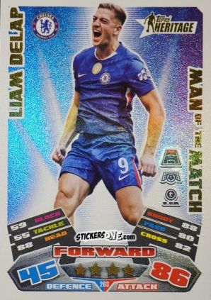 Sticker Liam Delap - UEFA Champions League & Europa League 2025-2026. Match Attax Extra
 n. 263 - Topps
