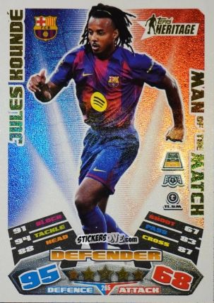 Sticker Jules Kounde - UEFA Champions League & Europa League 2025-2026. Match Attax Extra
 n. 265 - Topps