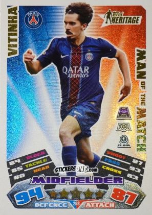 Cromo Vitinha - UEFA Champions League & Europa League 2025-2026. Match Attax Extra
 n. 268 - Topps