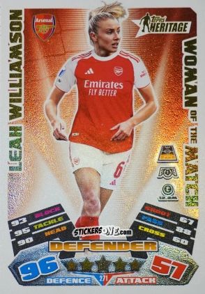 Figurina Leah Williamson - UEFA Champions League & Europa League 2025-2026. Match Attax Extra
 n. 271 - Topps