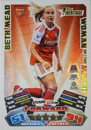 Figurina Beth Mead - UEFA Champions League & Europa League 2025-2026. Match Attax Extra
 n. 272 - Topps